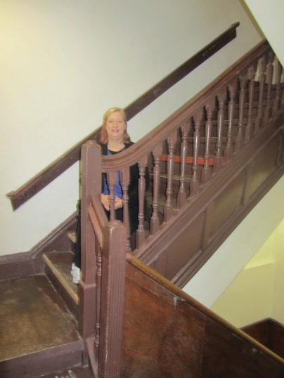 The scary wooden stairs leading up to the old Pilates Studio at 939 Eighth Avenue